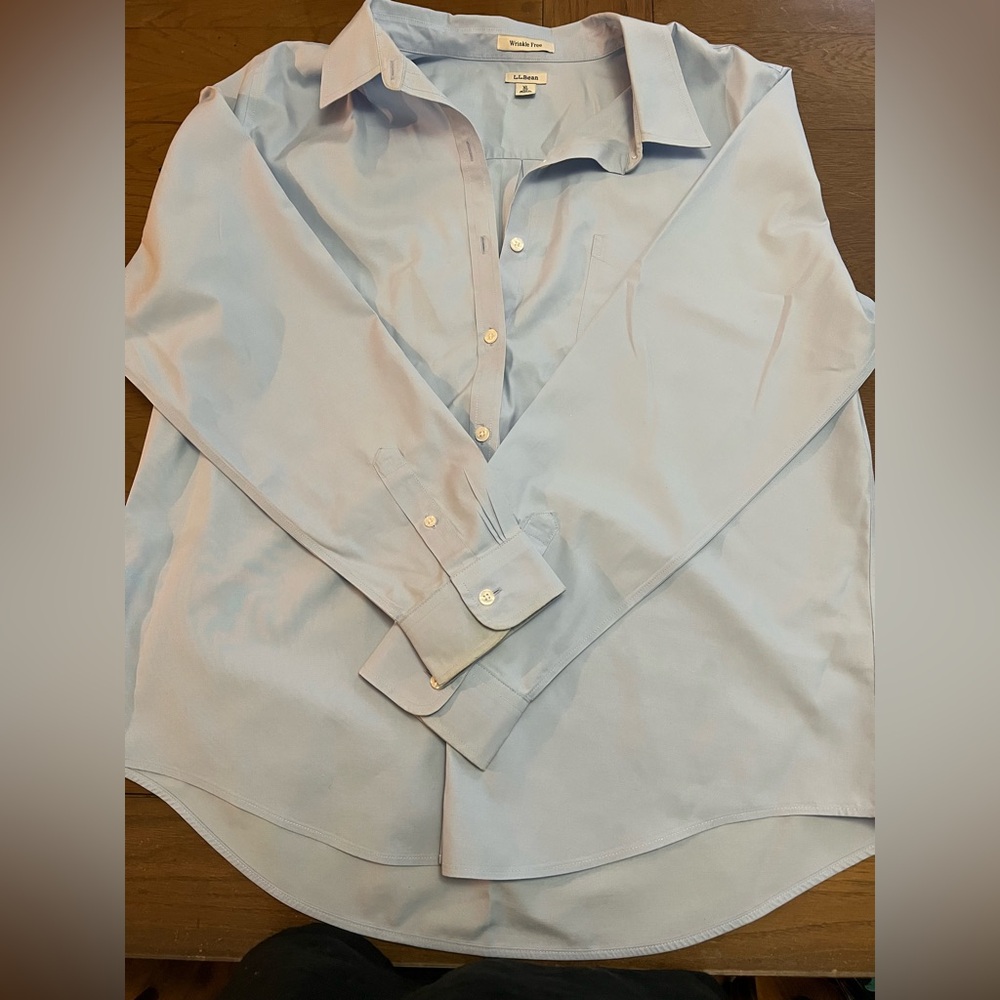 Women's Wrinkle-Free Pinpoint Oxford Shirt, Relaxed Fit Long-Sleeve